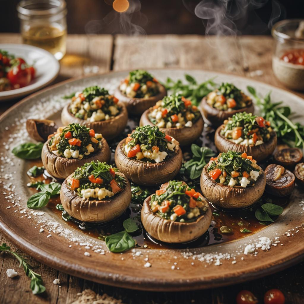 Mushrooms stuffed with a mix of local feta, spinach, and kawakawa, baked and served with a tomato relish.