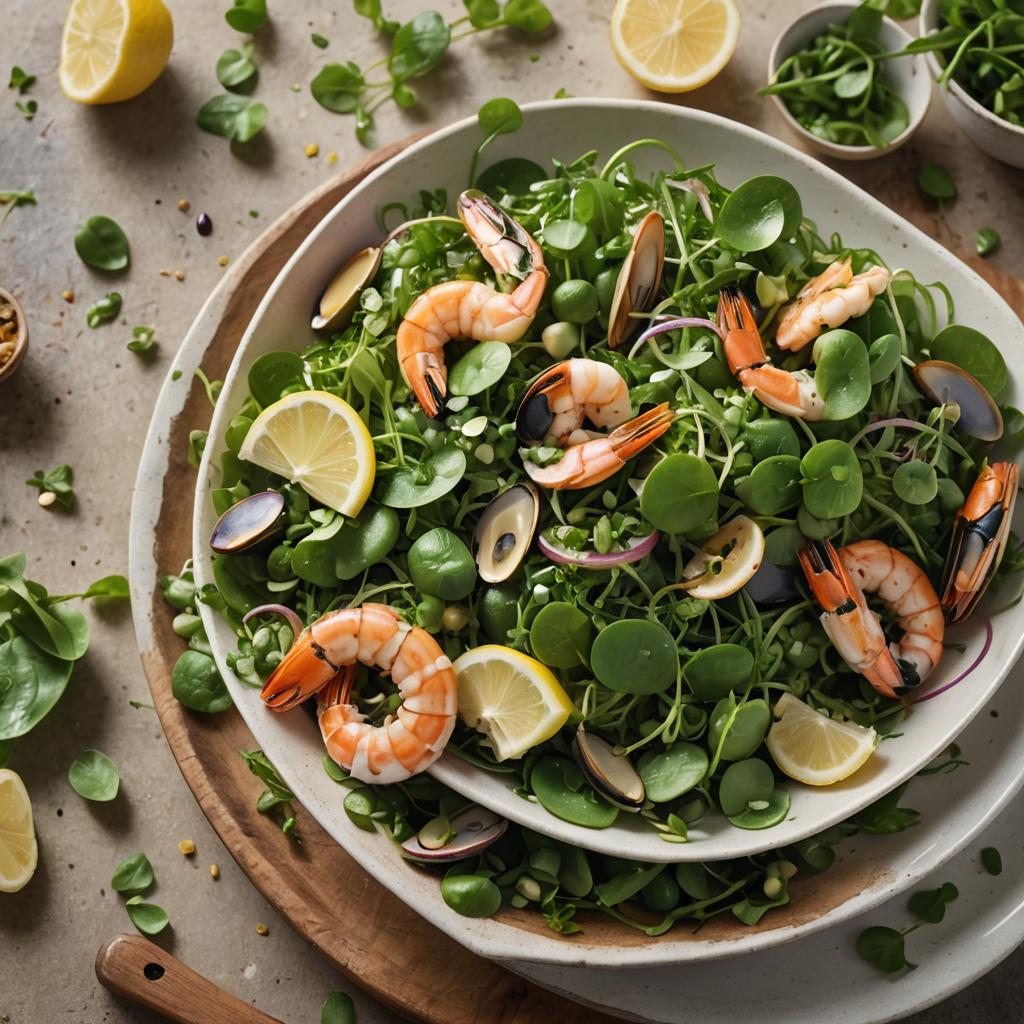 Smoked seafood tossed with watercress, native herbs, and a lemon-myrtle vinaigrette.